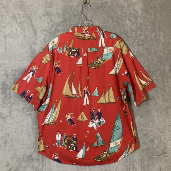 Tommy Hilfiger XL Shirt Red American Classics Navy Surplus Boats Nautical READ - Picture 4 of 10